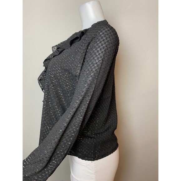 N2. Nanette Top Size M Black Blouse Balloon Sleeve V Neck NWT $88 - Picture 6 of 10